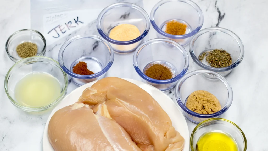 Ingredients for the Jerk Chicken