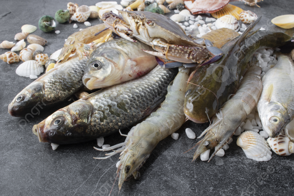 FAMOUS CARIBBEAN DISHES Fresh fish, conch, and shrimp